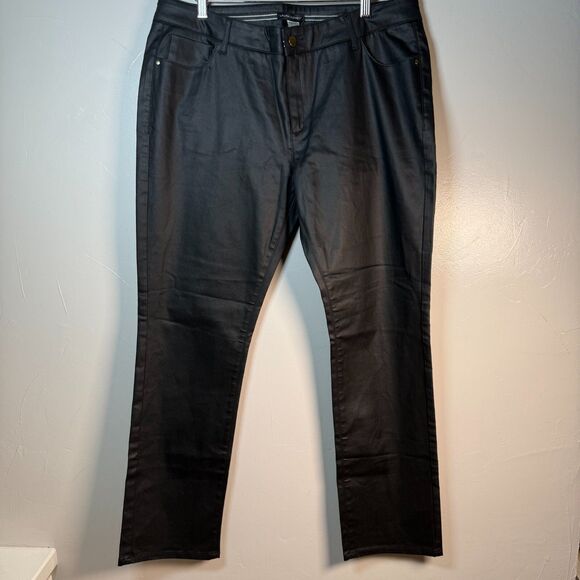 Laura Clement Faux Leather Pants Black Women's Size 18 NWOT